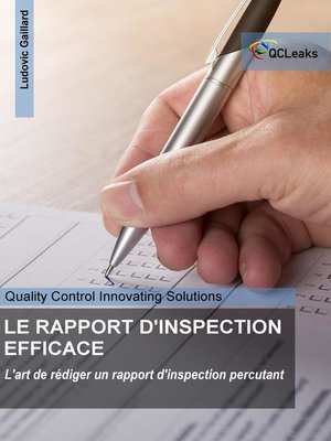 cover image of LE RAPPORT D'INSPECTION EFFICACE
